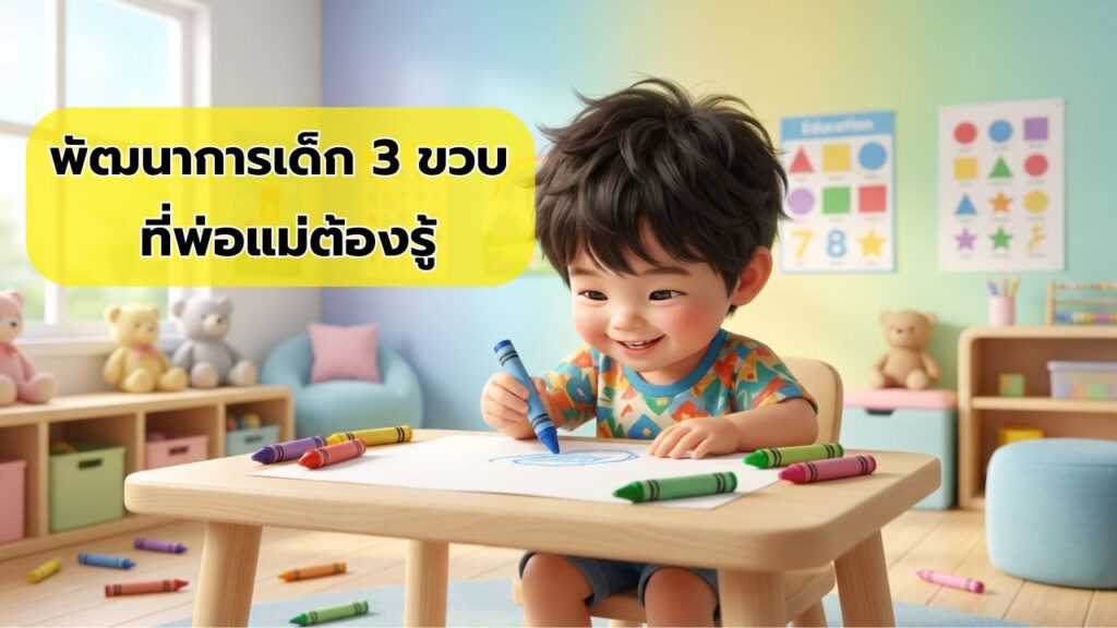 พัฒนาการเด็ก 3 ขวบ ที่พ่อแม่ต้องรู้