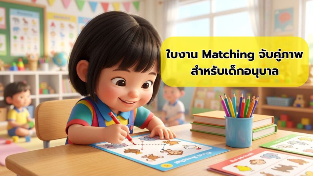 ใบงาน Matching จับคู่ภาพ เด็กอนุบาล